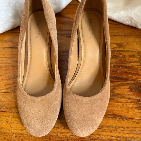 Merona Genuine Leather Suede Wedge Shoes - Camel color, Size 9 - Picture 2 of 6